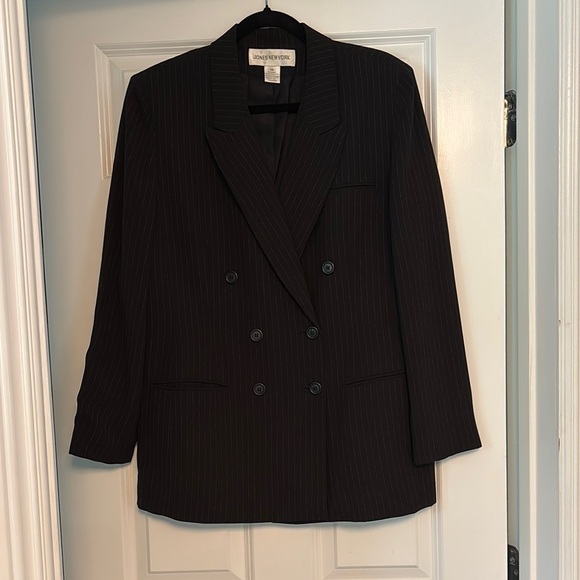 Jones New York Pinstripe Double-Breasted Blazer - Picture 1 of 1